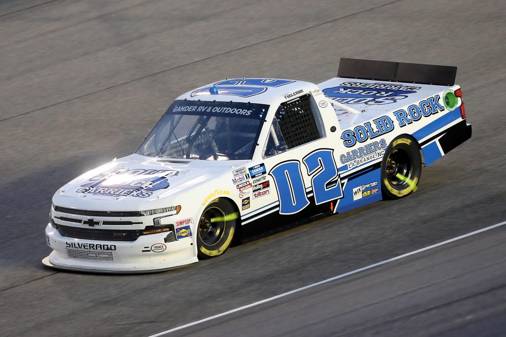 HOMESTEAD, FLORIDA - JUNE 13: Tate Fogleman, driver of the #02 Solid Rock Carriers Chevrolet, races during the NASCAR Gander RV & Outdoors Truck Series Baptist Health 200 at Homestead-Miami Speedway on June 13, 2020 in Homestead, Florida. (Photo by Chris Graythen/Getty Images) | Getty Images