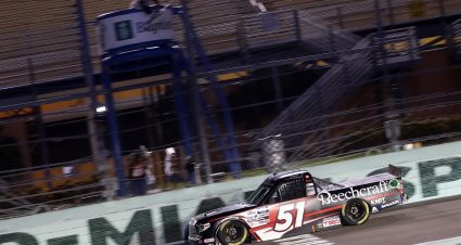 HOMESTEAD, FLORIDA - JUNE 13: Kyle Busch, driver of the #51 Cessna Toyota, crosses the finish line to win the NASCAR Gander RV & Outdoors Truck Series Baptist Health 200 at Homestead-Miami Speedway on June 13, 2020 in Homestead, Florida. (Photo by Chris Graythen/Getty Images) | Getty Images