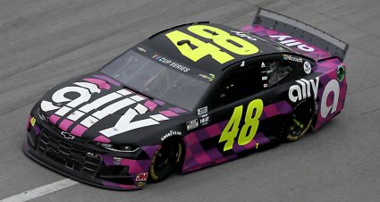 TALLADEGA, ALABAMA - JUNE 22:  Jimmie Johnson, driver of the #48 Ally Chevrolet, races during the NASCAR Cup Series GEICO 500 at Talladega Superspeedway on June 22, 2020 in Talladega, Alabama. (Photo by Chris Graythen/Getty Images) | Getty Images