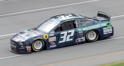 TALLADEGA, ALABAMA - JUNE 22:  Corey LaJoie, driver of the #32 WallStBookie.com Ford, drives during the NASCAR Cup Series GEICO 500 at Talladega Superspeedway on June 22, 2020 in Talladega, Alabama. (Photo by Chris Graythen/Getty Images) | Getty Images