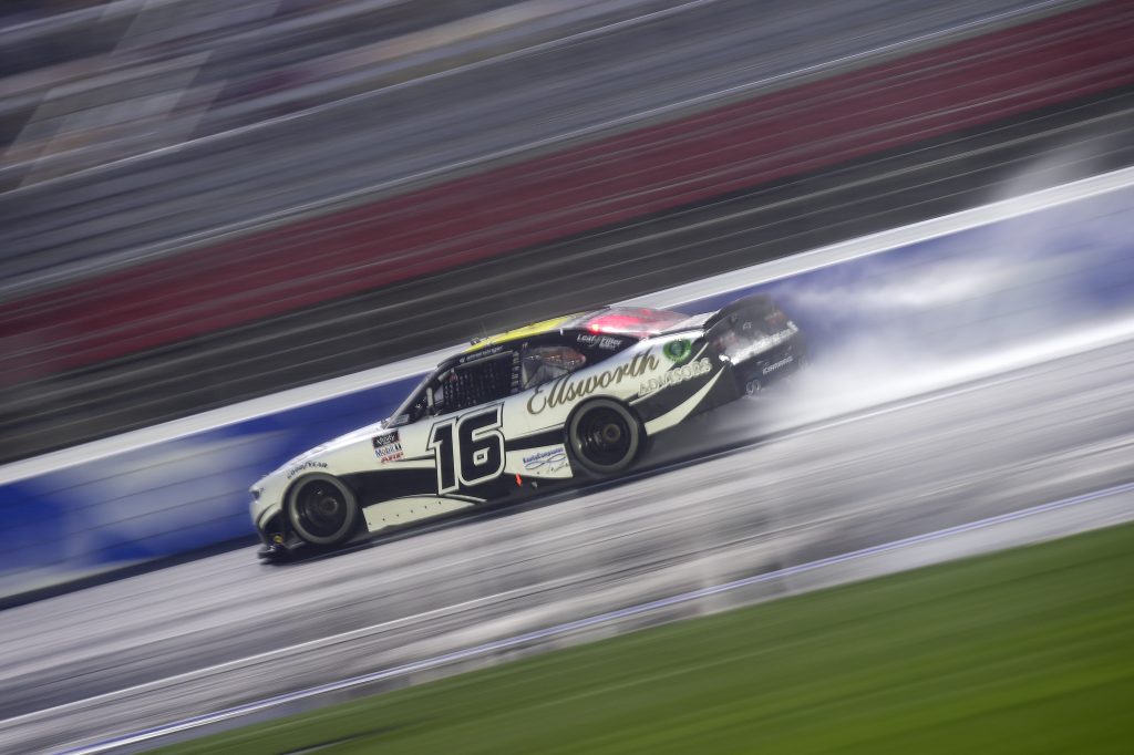 CONCORD, NORTH CAROLINA - OCTOBER 10: AJ Allmendinger, driver of the #16 Ellsworth Advisors Chevrolet, drives during the NASCAR Xfinity Series Drive for the Cure 250 presented by Blue Cross Blue Shield of North Carolina at Charlotte Motor Speedway on October 10, 2020 in Concord, North Carolina. (Photo by Jared C. Tilton/Getty Images) | Getty Images