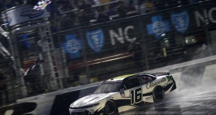 CONCORD, NORTH CAROLINA - OCTOBER 10: AJ Allmendinger, driver of the #16 Ellsworth Advisors Chevrolet, takes the checkered flag to win the NASCAR Xfinity Series Drive for the Cure 250 presented by Blue Cross Blue Shield of North Carolina at Charlotte Motor Speedway on October 10, 2020 in Concord, North Carolina. (Photo by Jared C. Tilton/Getty Images) | Getty Images
