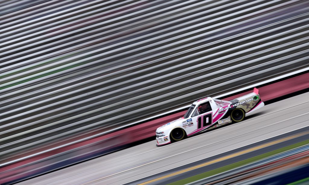 FORT WORTH, TEXAS - OCTOBER 25: Jennifer Jo Cobb, driver of the #10 Fastener Supply Company Chevrolet, drives during the NASCAR Gander RV & Outdoors Truck Series SpeedyCash.com 400 at Texas Motor Speedway on October 25, 2020 in Fort Worth, Texas. (Photo by Chris Graythen/Getty Images) | Getty Images
