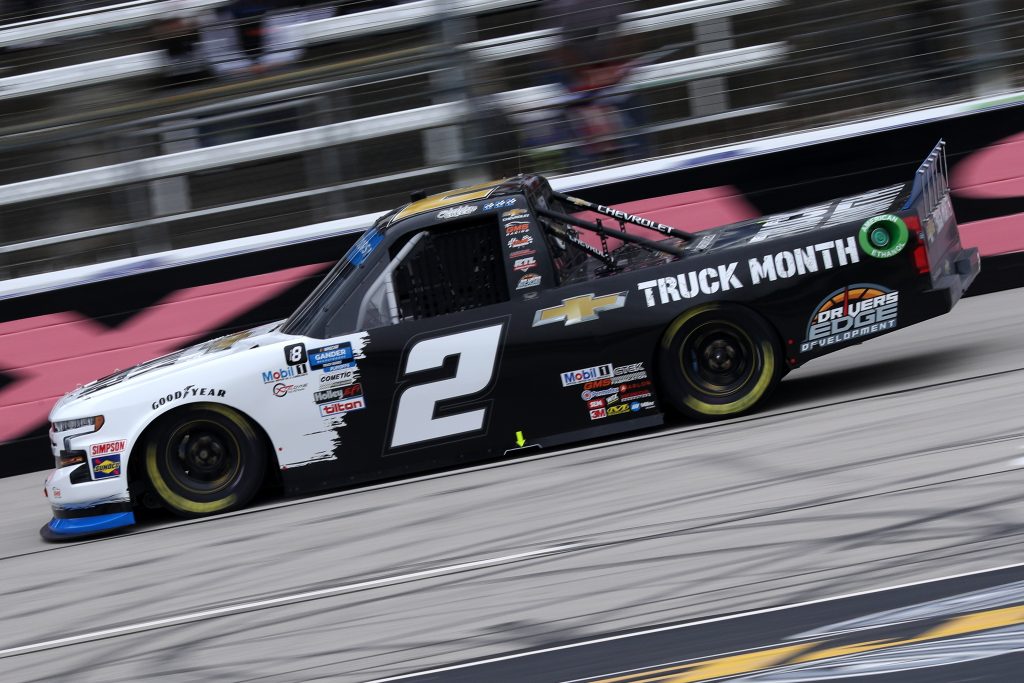 FORT WORTH, TEXAS - OCTOBER 25: Sheldon Creed, driver of the #2 Chevy Truck Month Chevrolet, drives during the NASCAR Gander RV & Outdoors Truck Series SpeedyCash.com 400 at Texas Motor Speedway on October 25, 2020 in Fort Worth, Texas. (Photo by Chris Graythen/Getty Images) | Getty Images