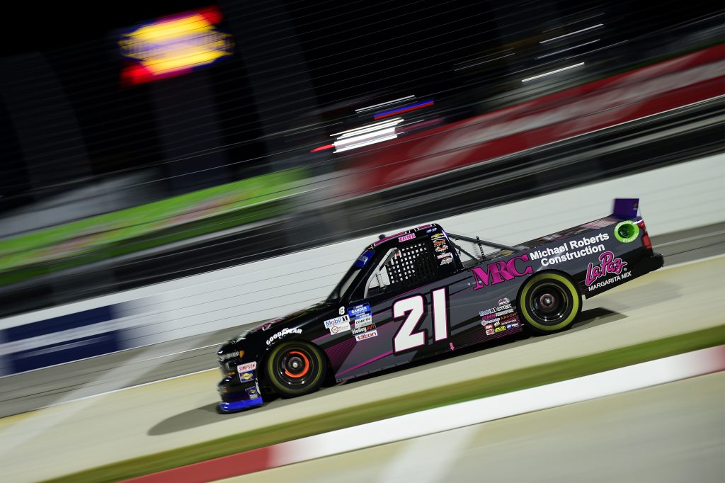 MARTINSVILLE, VIRGINIA - OCTOBER 30: Zane Smith, driver of the #21 LaPaz/MRC Chevrolet, drives during the NASCAR Gander RV & Outdoors Truck Series NASCAR Hall of Fame 200 at Martinsville Speedway on October 30, 2020 in Martinsville, Virginia. (Photo by Jared C. Tilton/Getty Images) | Getty Images