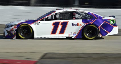 MARTINSVILLE, VIRGINIA - NOVEMBER 01: Denny Hamlin, driver of the #11 FedEx Ground Toyota, dduring the NASCAR Cup Series Xfinity 500 at Martinsville Speedway on November 01, 2020 in Martinsville, Virginia. (Photo by Jared C. Tilton/Getty Images) | Getty Images