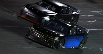 CONCORD, NORTH CAROLINA - NOVEMBER 18: Kurt Busch and Martin Truex Jr. drive the NASCAR Next Gen car during the NASCAR Cup Series test at Charlotte Motor Speedway on November 18, 2020 in Concord, North Carolina. (Photo by Jared C. Tilton/Getty Images) | Getty Images