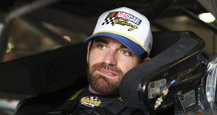FONTANA, CALIFORNIA - FEBRUARY 28: Corey LaJoie, driver of the #32 Pala Casino Ford, prepares for practice at Auto Club Speedway on February 28, 2020 in Fontana, California. (Photo by Meg Oliphant/Getty Images) | Getty Images