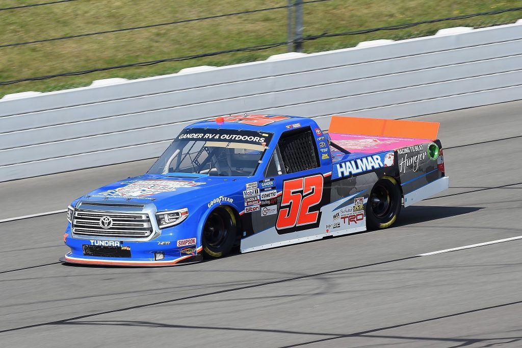 LONG POND, PENNSYLVANIA - JUNE 28: Stewart Friesen, driver of the #52 Halmar Racing To Beat Hunger Toyota, drives during the NASCAR Gander RV & Outdoors Truck Series Pocono Organics 150 to benefit Farm Aid at Pocono Raceway on June 28, 2020 in Long Pond, Pennsylvania. (Photo by Jared C. Tilton/Getty Images) | Getty Images