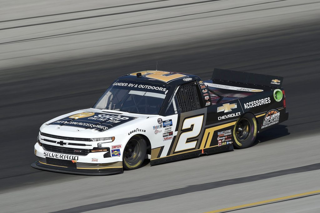SPARTA, KENTUCKY - JULY 11: Sheldon Creed, driver of the #2 Chevy Accessories Chevrolet, drives during the NASCAR Gander RV & Outdoors Truck Series Buckle Up In Your Truck 225 at Kentucky Speedway on July 11, 2020 in Sparta, Kentucky. (Photo by Jared C. Tilton/Getty Images) | Getty Images