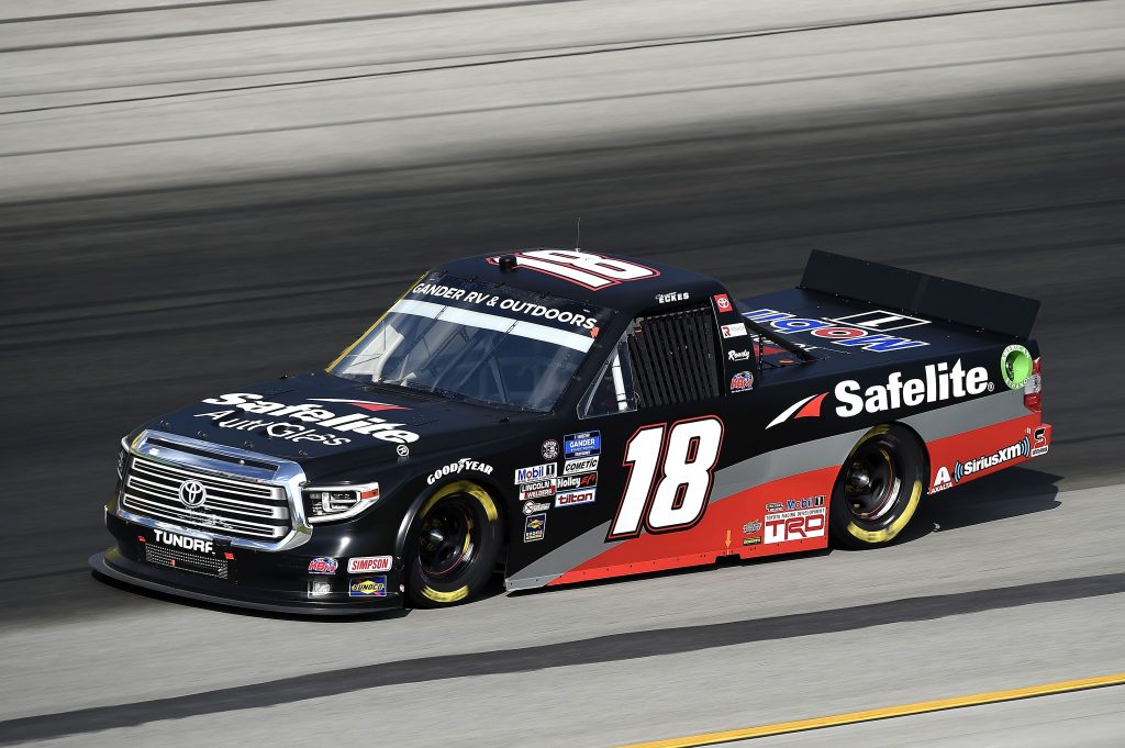 SPARTA, KENTUCKY - JULY 11: Christian Eckes, driver of the #18 Safelite AutoGlass Toyota, drives during the NASCAR Gander RV & Outdoors Truck Series Buckle Up In Your Truck 225 at Kentucky Speedway on July 11, 2020 in Sparta, Kentucky. (Photo by Jared C. Tilton/Getty Images) | Getty Images