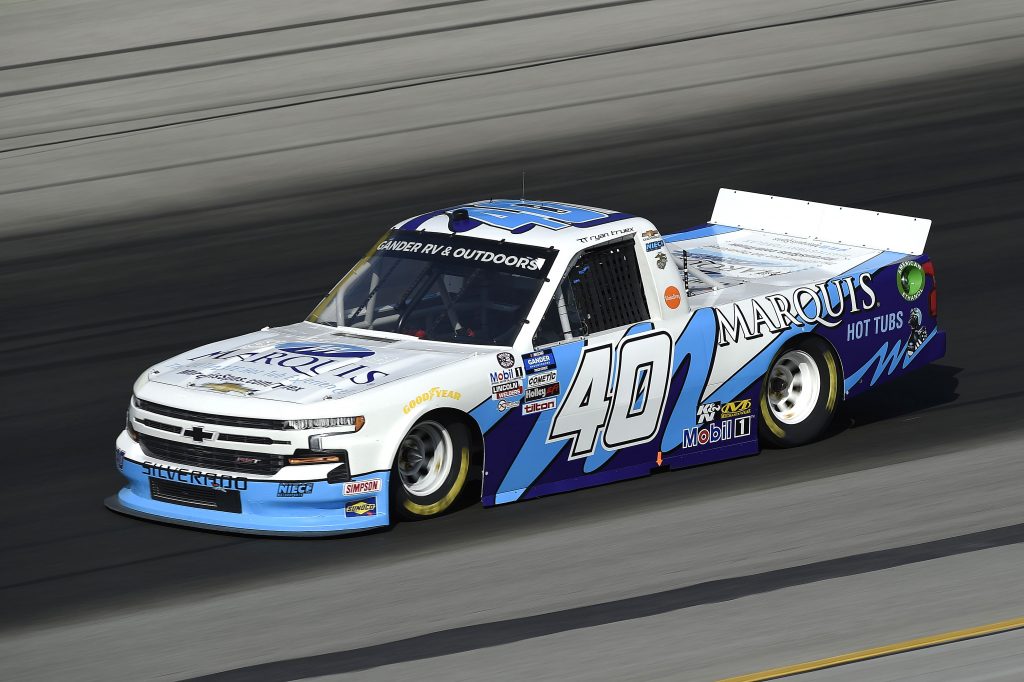 SPARTA, KENTUCKY - JULY 11: Ryan Truex, driver of the #40 Marquis Chevrolet, drives during the NASCAR Gander RV & Outdoors Truck Series Buckle Up In Your Truck 225 at Kentucky Speedway on July 11, 2020 in Sparta, Kentucky. (Photo by Jared C. Tilton/Getty Images) | Getty Images