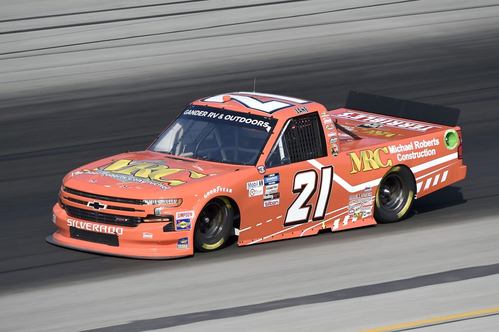 SPARTA, KENTUCKY - JULY 11: Zane Smith, driver of the #21 LaPaz Margarita Mix Chevrolet, drives during the NASCAR Gander RV & Outdoors Truck Series Buckle Up In Your Truck 225 at Kentucky Speedway on July 11, 2020 in Sparta, Kentucky. (Photo by Jared C. Tilton/Getty Images) | Getty Images