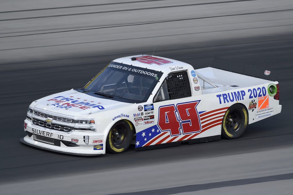 SPARTA, KENTUCKY - JULY 11: Tim Viens, driver of the #49 CMI Motorsports Chevrolet, drives during the NASCAR Gander RV & Outdoors Truck Series Buckle Up In Your Truck 225 at Kentucky Speedway on July 11, 2020 in Sparta, Kentucky. (Photo by Jared C. Tilton/Getty Images) | Getty Images