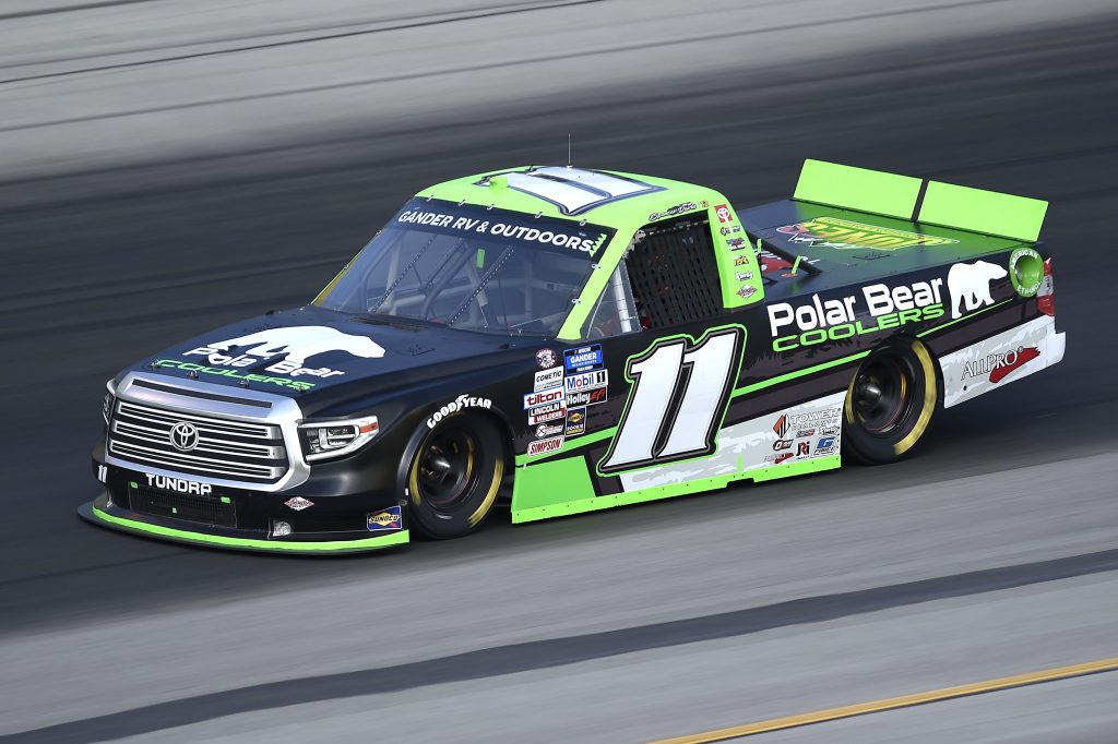 SPARTA, KENTUCKY - JULY 11: Spencer Davis, driver of the #11 Toyota, drives during the NASCAR Gander RV & Outdoors Truck Series Buckle Up In Your Truck 225 at Kentucky Speedway on July 11, 2020 in Sparta, Kentucky. (Photo by Jared C. Tilton/Getty Images) | Getty Images