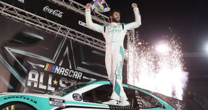 BRISTOL, TENNESSEE - JULY 15: Chase Elliott, driver of the #9 UniFirst Chevrolet, celebrates in Victory Lane after winning the NASCAR Cup Series All-Star Race at Bristol Motor Speedway on July 15, 2020 in Bristol, Tennessee. (Photo by Jared C. Tilton/Getty Images) | Getty Images