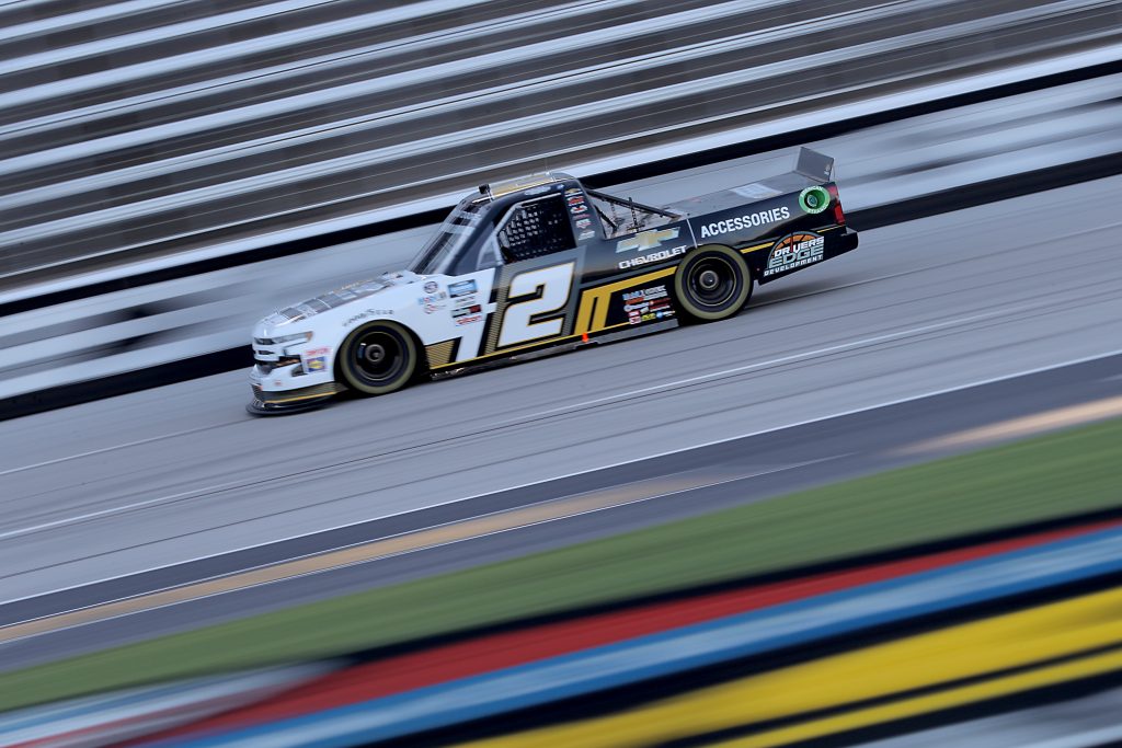FORT WORTH, TEXAS - JULY 18: Sheldon Creed, driver of the #2 Chevy Accessories Chevrolet, races during the NASCAR Gander RV & Outdoors Truck Series Vankor 350 at Texas Motor Speedway on July 18, 2020 in Fort Worth, Texas. (Photo by Chris Graythen/Getty Images) | Getty Images