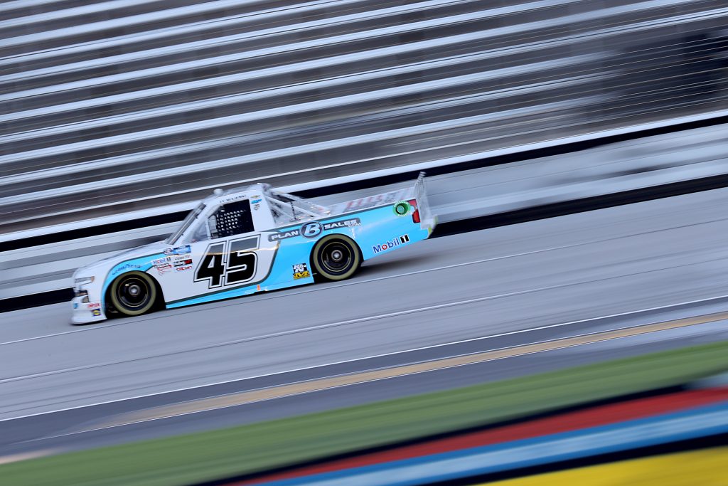 FORT WORTH, TEXAS - JULY 18: Ty Majeski, driver of the #45 Niece Chevrolet, races during the NASCAR Gander RV & Outdoors Truck Series Vankor 350 at Texas Motor Speedway on July 18, 2020 in Fort Worth, Texas. (Photo by Chris Graythen/Getty Images) | Getty Images