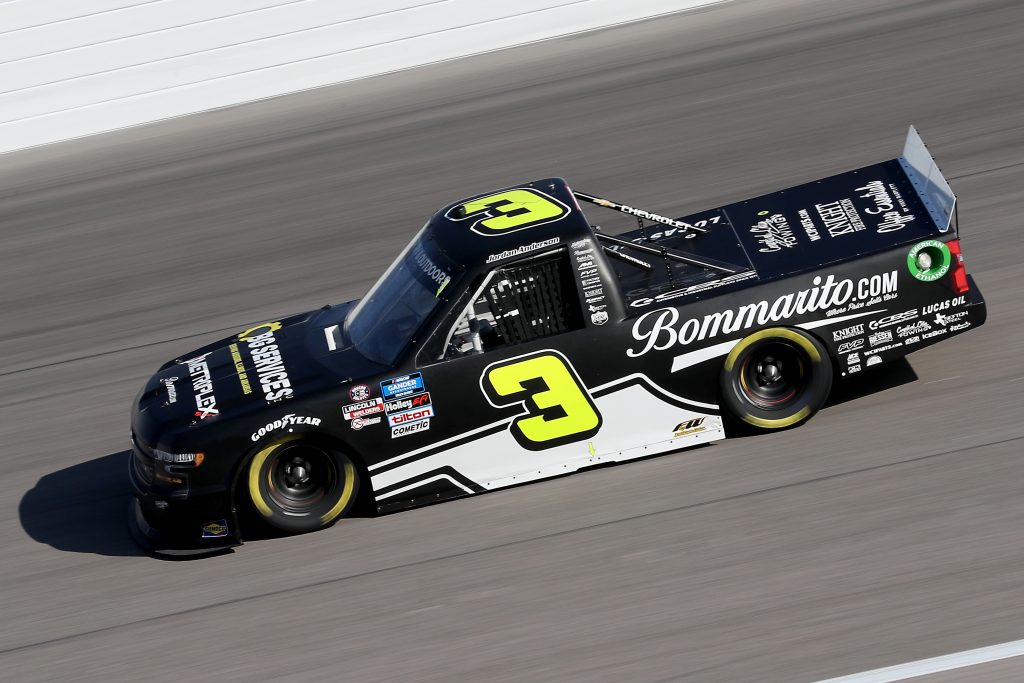 KANSAS CITY, KANSAS - JULY 24: Jordan Anderson, driver of the #3 Bommarito.com Chevrolet, drives during the NASCAR Gander RV & Outdoors Truck Series Kansas 200 at Kansas Speedway on July 24, 2020 in Kansas City, Kansas. (Photo by Jamie Squire/Getty Images) | Getty Images