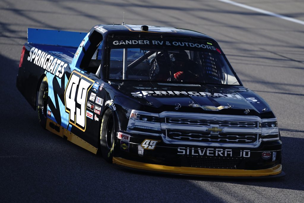 KANSAS CITY, KANSAS - JULY 24: Ray Ciccarelli, driver of the #49 CMI Motorsports Chevrolet, drives during the NASCAR Gander RV & Outdoors Truck Series Kansas 200 at Kansas Speedway on July 24, 2020 in Kansas City, Kansas. (Photo by Kyle Rivas/Getty Images) | Getty Images