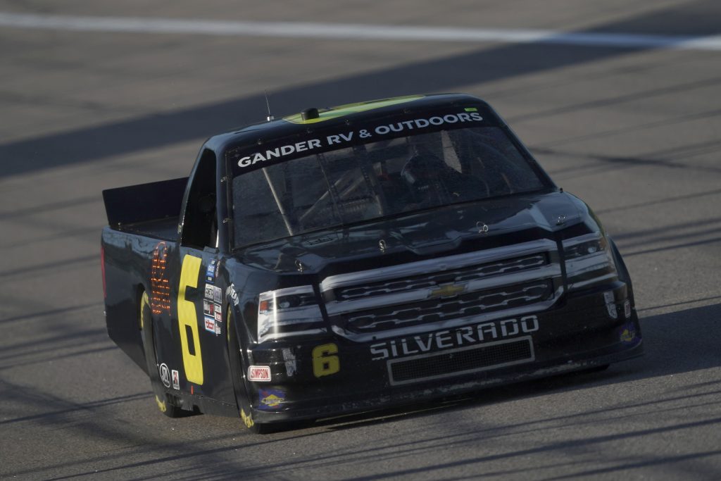 KANSAS CITY, KANSAS - JULY 24: Norm Benning, driver of the #6 H & H Transport Chevrolet, drives during the NASCAR Gander RV & Outdoors Truck Series Kansas 200 at Kansas Speedway on July 24, 2020 in Kansas City, Kansas. (Photo by Kyle Rivas/Getty Images) | Getty Images
