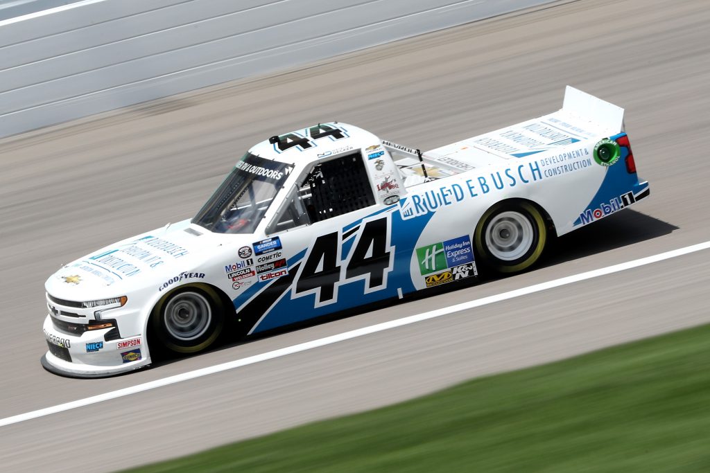 KANSAS CITY, KANSAS - JULY 25: Natalie Decker, driver of the #44 Ruedebusch Development Chevrolet, drives during the NASCAR Gander RV & Outdoors Truck Series e.p.t 200 at Kansas Speedway on July 25, 2020 in Kansas City, Kansas. (Photo by Jamie Squire/Getty Images) | Getty Images