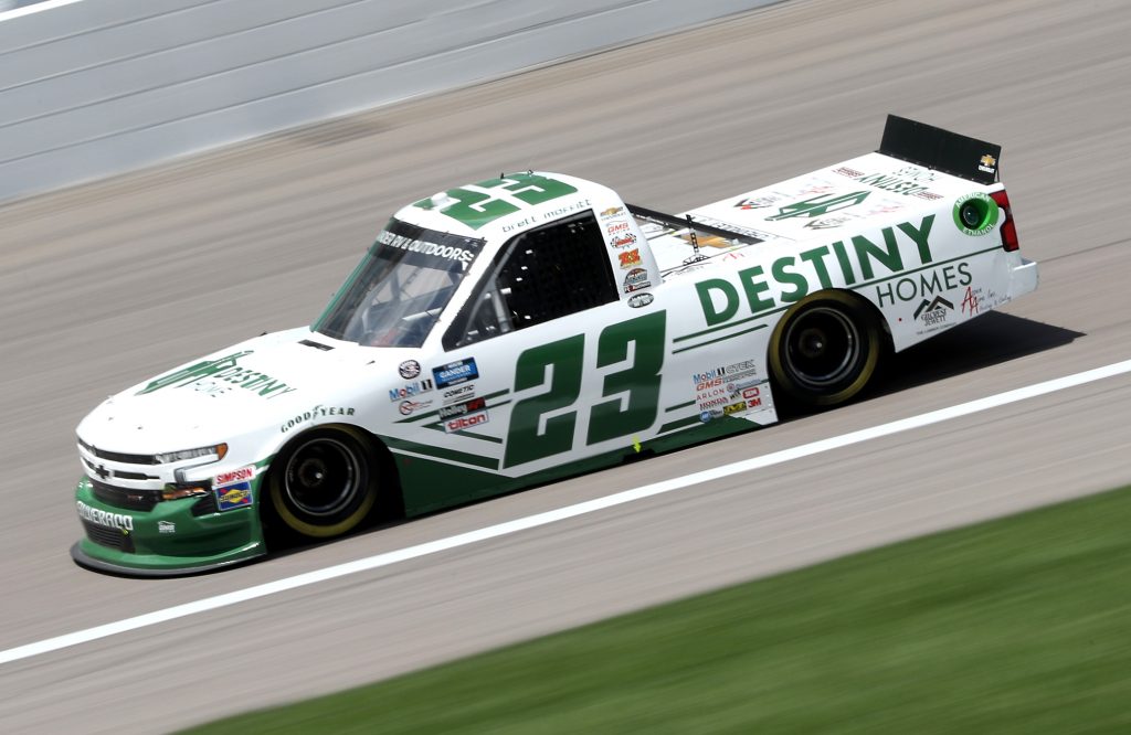 KANSAS CITY, KANSAS - JULY 25: Brett Moffitt, driver of the #23 Destiny Homes Chevrolet, drives during the NASCAR Gander RV & Outdoors Truck Series e.p.t 200 at Kansas Speedway on July 25, 2020 in Kansas City, Kansas. (Photo by Jamie Squire/Getty Images) | Getty Images