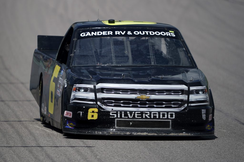 KANSAS CITY, KANSAS - JULY 25: Norm Benning, driver of the #6 H & H Transport Chevrolet, drives during the NASCAR Gander RV & Outdoors Truck Series e.p.t 200 at Kansas Speedway on July 25, 2020 in Kansas City, Kansas. (Photo by Kyle Rivas/Getty Images) | Getty Images