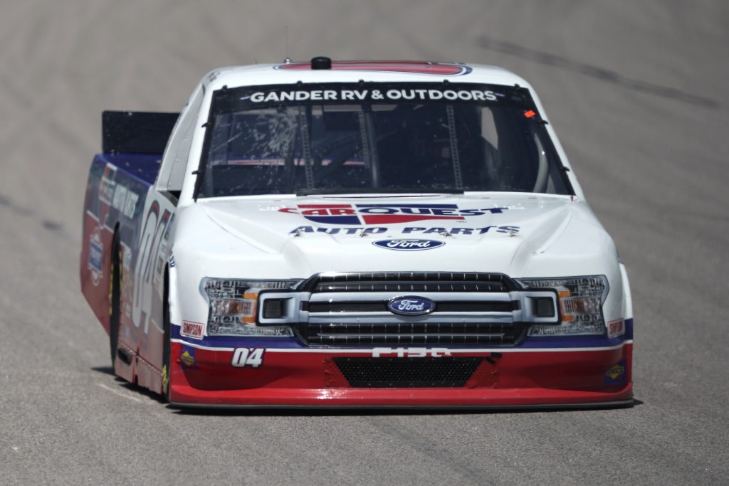 KANSAS CITY, KANSAS - JULY 25: Cory Roper, driver of the #04 CarQuest Ford, drives during the NASCAR Gander RV & Outdoors Truck Series e.p.t 200 at Kansas Speedway on July 25, 2020 in Kansas City, Kansas. (Photo by Kyle Rivas/Getty Images) | Getty Images