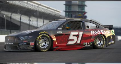 Joey Gase’s 2020 #51 Red Rock Secured Ford paint scheme.