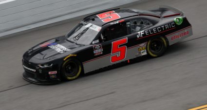 DAYTONA BEACH, FLORIDA - AUGUST 15: Matt Mills, driver of the #5 Thompson Electric/JF Electric Chevrolet, drives during the NASCAR Xfinity Series UNOH 188 at Daytona International Speedway on August 15, 2020 in Daytona Beach, Florida. (Photo by Chris Graythen/Getty Images) | Getty Images