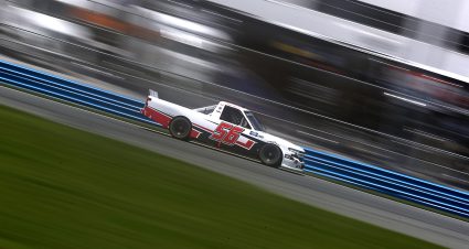 DAYTONA BEACH, FLORIDA - AUGUST 16: Tyler Hill, driver of the #56 Hill Motorsports Chevrolet, drives during the NASCAR Gander RV & Outdoors Truck Series Sunoco 159 at Daytona International Speedway on August 16, 2020 in Daytona Beach, Florida. (Photo by Chris Graythen/Getty Images) | Getty Images
