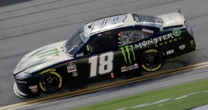 DAYTONA BEACH, FLORIDA - AUGUST 28: Riley Herbst, driver of the #18 Monster Energy Toyota, drives during the NASCAR Xfinity Series Wawa 250 Powered by Coca-Cola at Daytona International Speedway on August 28, 2020 in Daytona Beach, Florida. (Photo by Chris Graythen/Getty Images) | Getty Images