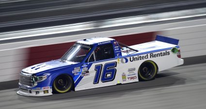 RICHMOND, VIRGINIA - SEPTEMBER 10: Austin Hill, driver of the #16 United Rentals Toyota, drives during the NASCAR Gander Outdoors Truck Series ToyotaCare 250 at Richmond Raceway on September 10, 2020 in Richmond, Virginia. (Photo by Jared C. Tilton/Getty Images) | Getty Images