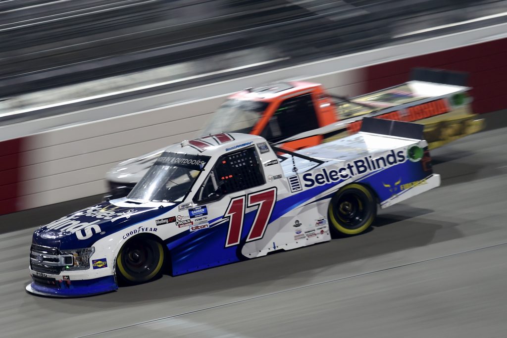 RICHMOND, VIRGINIA - SEPTEMBER 10: David Ragan, driver of the #17 Select Blinds Ford, drives during the NASCAR Gander Outdoors Truck Series ToyotaCare 250 at Richmond Raceway on September 10, 2020 in Richmond, Virginia. (Photo by Jared C. Tilton/Getty Images) | Getty Images
