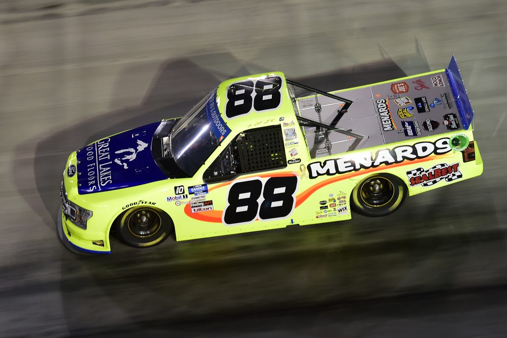 BRISTOL, TENNESSEE - SEPTEMBER 17: Matt Crafton, driver of the #88 Great Lakes Flooring/Menards Ford, drives during the NASCAR Gander RV & Outdoors Truck Series UNOH 200 presented by Ohio Logistics at Bristol Motor Speedway on September 17, 2020 in Bristol, Tennessee. (Photo by Jared C. Tilton/Getty Images) | Getty Images