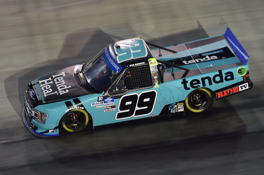 BRISTOL, TENNESSEE - SEPTEMBER 17: Ben Rhodes, driver of the #99 Tenda Heal Ford, drives during the NASCAR Gander RV & Outdoors Truck Series UNOH 200 presented by Ohio Logistics at Bristol Motor Speedway on September 17, 2020 in Bristol, Tennessee. (Photo by Jared C. Tilton/Getty Images) | Getty Images