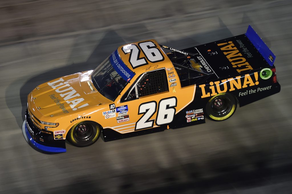 BRISTOL, TENNESSEE - SEPTEMBER 17: Tyler Ankrum, driver of the #26 LiUNA! Chevrolet, drives during the NASCAR Gander RV & Outdoors Truck Series UNOH 200 presented by Ohio Logistics at Bristol Motor Speedway on September 17, 2020 in Bristol, Tennessee. (Photo by Jared C. Tilton/Getty Images) | Getty Images