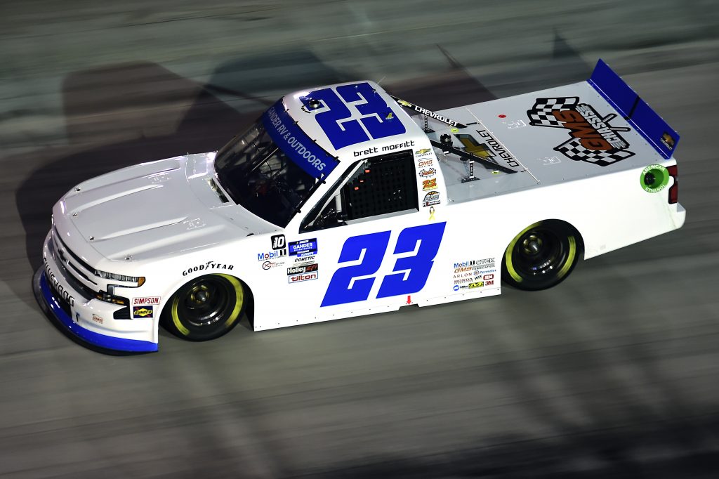 BRISTOL, TENNESSEE - SEPTEMBER 17: Brett Moffitt, driver of the #23 GMS Racing Chevrolet, drives during the NASCAR Gander RV & Outdoors Truck Series UNOH 200 presented by Ohio Logistics at Bristol Motor Speedway on September 17, 2020 in Bristol, Tennessee. (Photo by Jared C. Tilton/Getty Images) | Getty Images