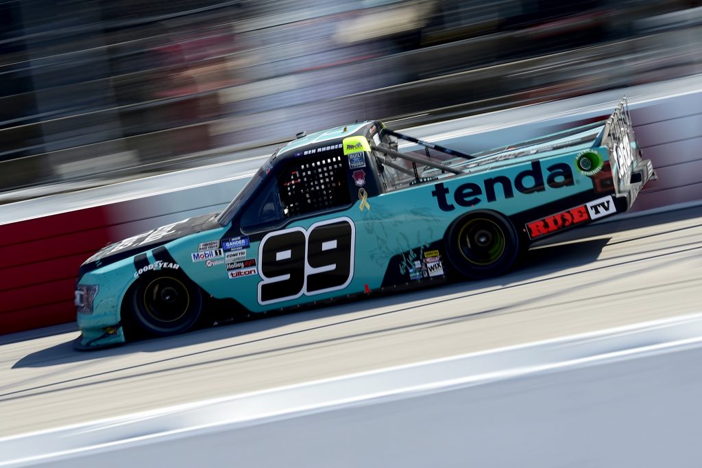 DARLINGTON, SOUTH CAROLINA - SEPTEMBER 06: Ben Rhodes, driver of the #99 Tenda Ford, drives during the NASCAR Gander Outdoors Truck Series South Carolina Education Lottery 200 at Darlington Raceway on September 06, 2020 in Darlington, South Carolina. (Photo by Jared C. Tilton/Getty Images) | Getty Images