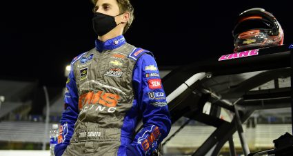 MARTINSVILLE, VIRGINIA - OCTOBER 30: Zane Smith, driver of the #21 LaPaz/MRC Chevrolet, waits on the grid prior to the NASCAR Gander RV & Outdoors Truck Series NASCAR Hall of Fame 200 at Martinsville Speedway on October 30, 2020 in Martinsville, Virginia. (Photo by Jared C. Tilton/Getty Images) | Getty Images