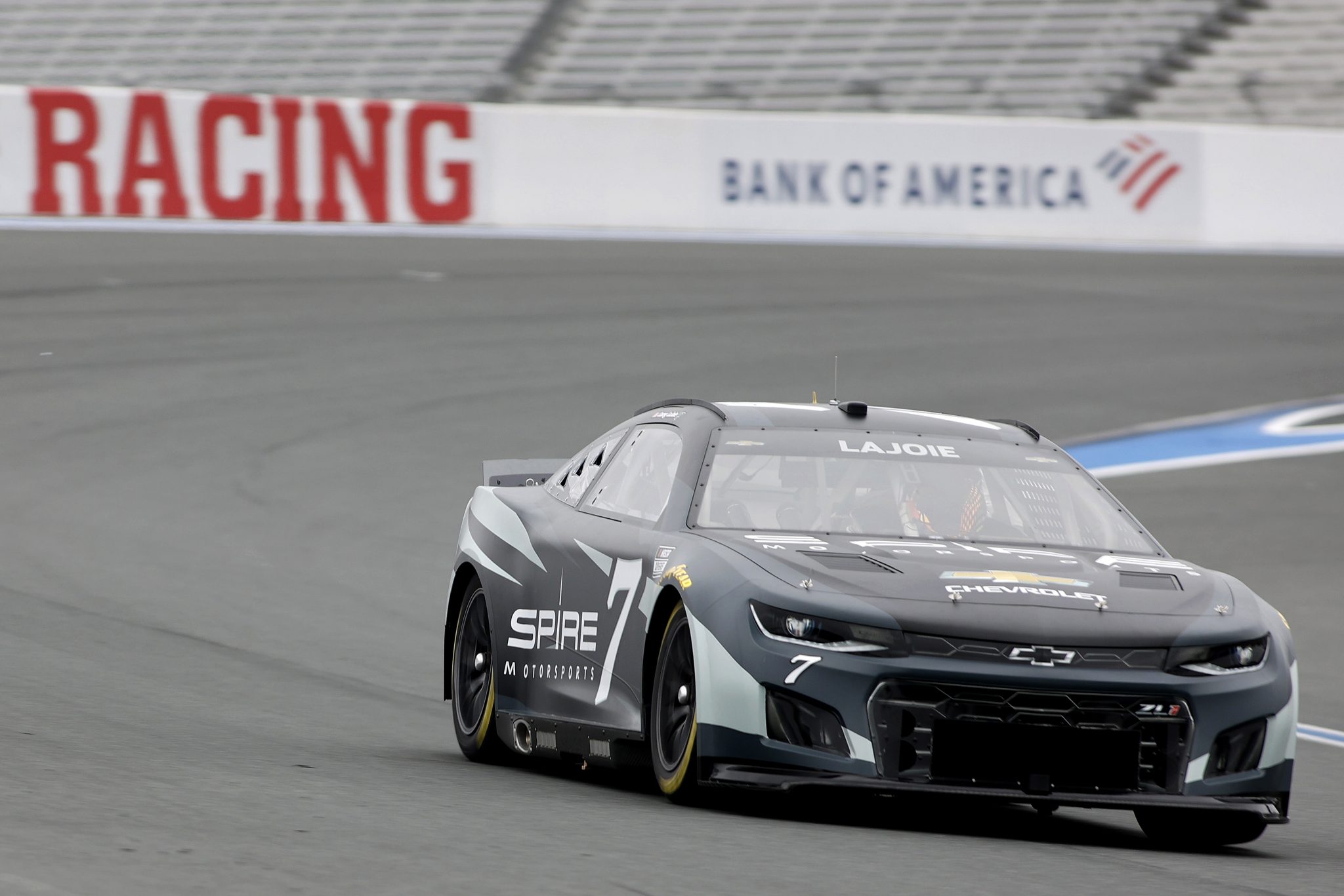 CONCORD, NORTH CAROLINA - OCTOBER 11: Corey LaJoie, driver of the #7 Next Gen car drives during the NASCAR Cup Series test at the Charlotte Motor Speedway on October 11, 2021 in Concord, North Carolina. (Photo by Bob Leverone/Getty Images) | Getty Images