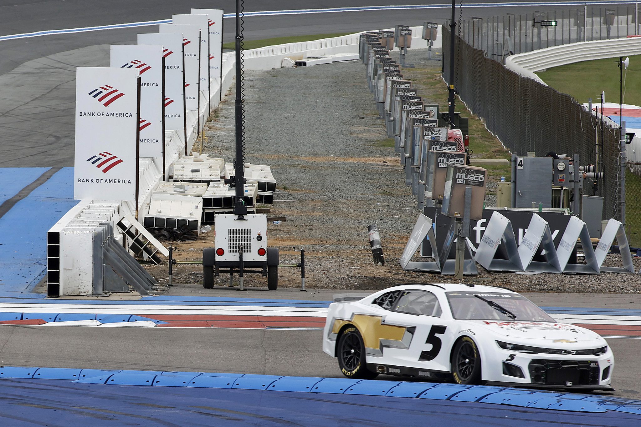 CONCORD, NORTH CAROLINA - OCTOBER 11: Kyle Larson, driver of the #5 Next Gen car drives during the NASCAR Cup Series test at the Charlotte Motor Speedway on October 11, 2021 in Concord, North Carolina. (Photo by Bob Leverone/Getty Images) | Getty Images