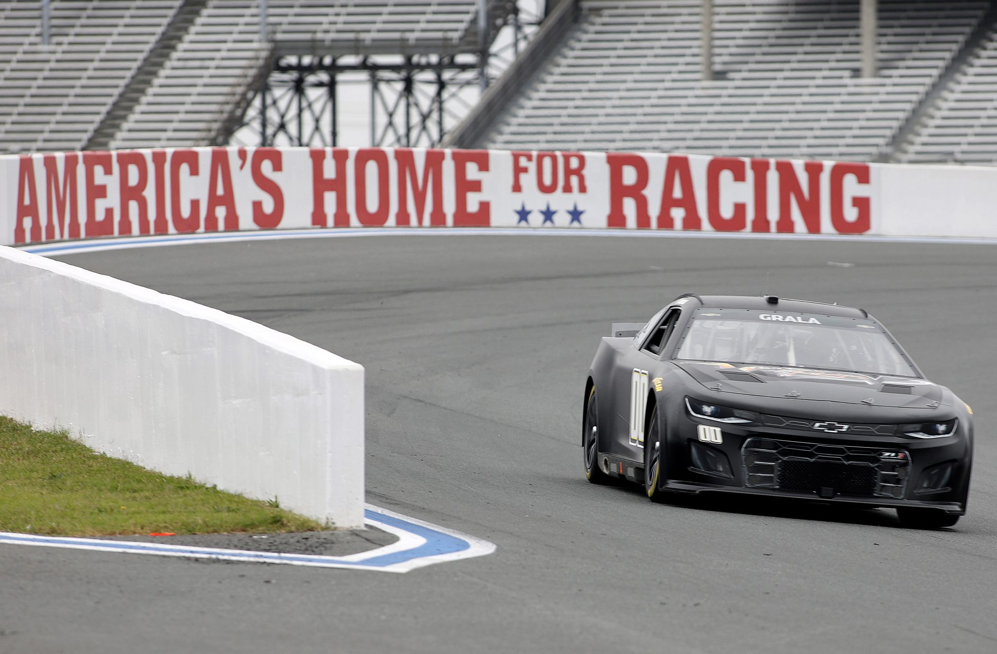 CONCORD, NORTH CAROLINA - OCTOBER 11: Kaz Grala driver #00 Next Gen car drives during the NASCAR Cup Series test at the Charlotte Motor Speedway on October 11, 2021 in Concord, North Carolina. (Photo by Bob Leverone/Getty Images) | Getty Images