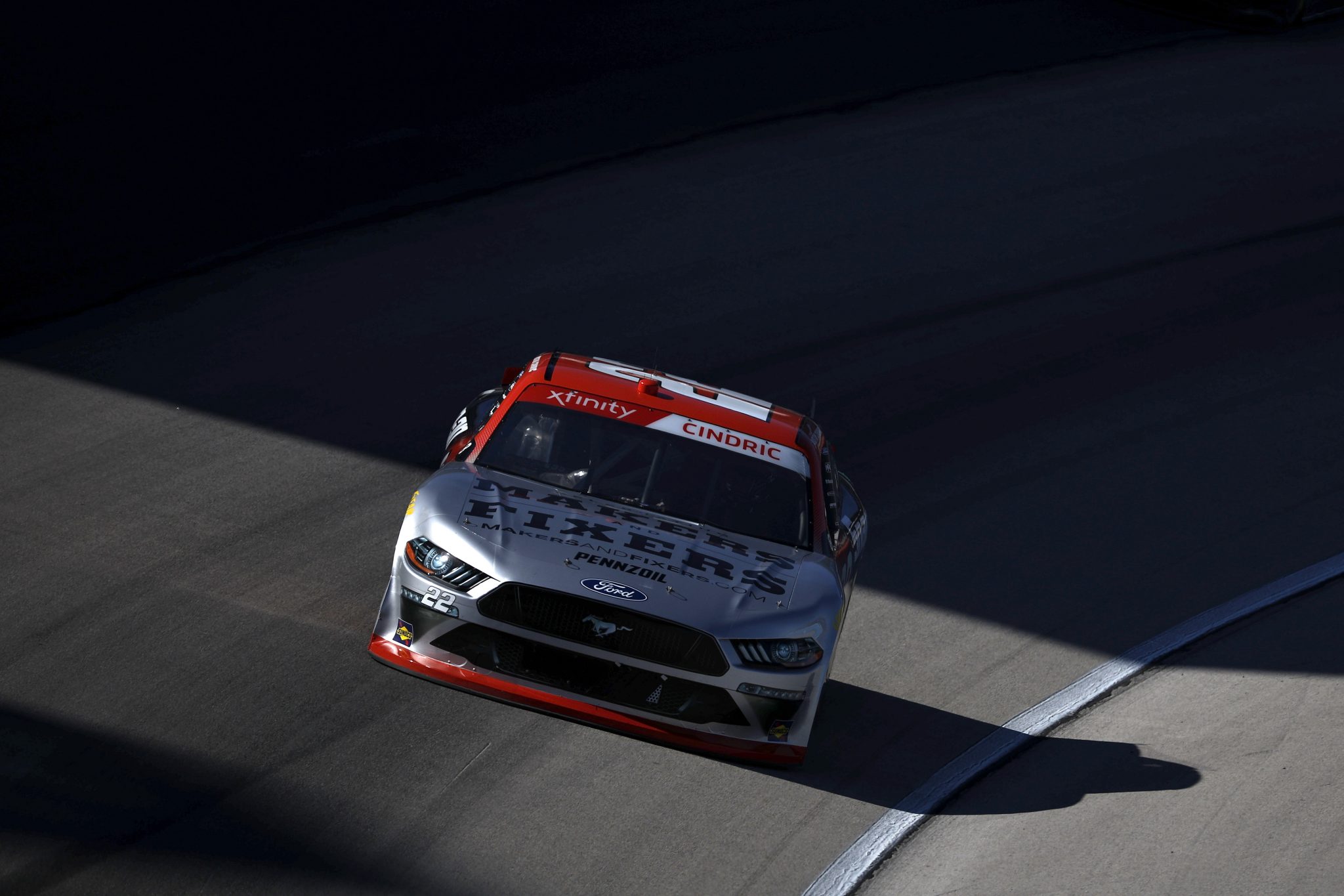 FORT WORTH, TEXAS - OCTOBER 16: Austin Cindric, driver of the #22 Snap On Ford, drives during the NASCAR Xfinity Series Andy's Frozen Custard 335 at Texas Motor Speedway on October 16, 2021 in Fort Worth, Texas. (Photo by Jared C. Tilton/Getty Images) | Getty Images