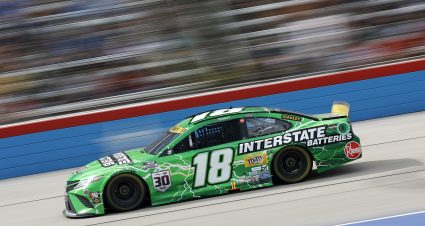 FORT WORTH, TEXAS - OCTOBER 17: Kyle Busch, driver of the #18 Interstate Batteries Toyota, drives during the NASCAR Cup Series Autotrader EchoPark Automotive 500 at Texas Motor Speedway on October 17, 2021 in Fort Worth, Texas. (Photo by Jared C. Tilton/Getty Images) | Getty Images