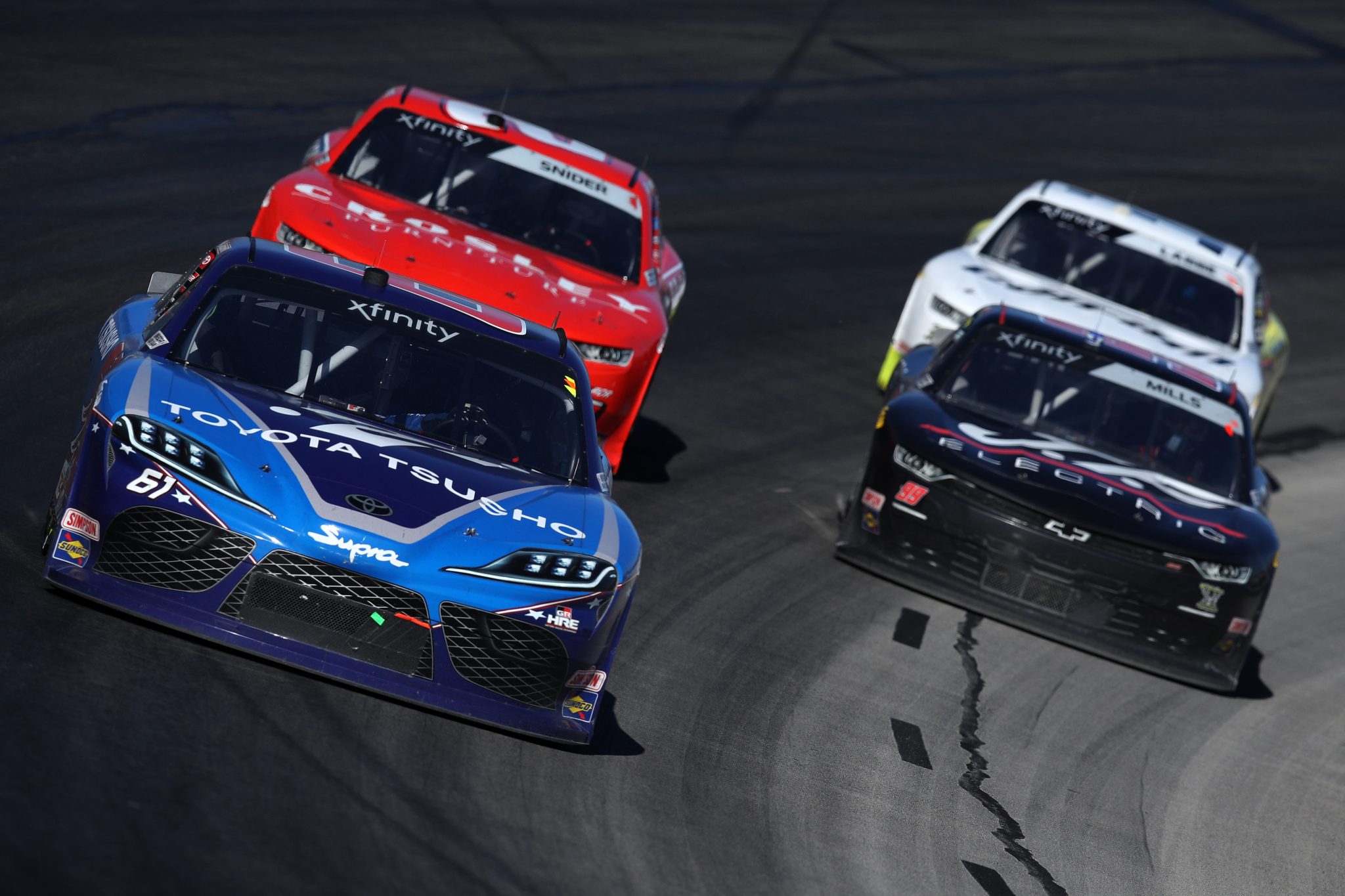 FORT WORTH, TEXAS - OCTOBER 16: Austin Hill, driver of the #61 Toyota Tsusho Toyota, drives during the NASCAR Xfinity Series Andy's Frozen Custard 335 at Texas Motor Speedway on October 16, 2021 in Fort Worth, Texas. (Photo by Sean Gardner/Getty Images) | Getty Images