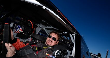 FONTANA, CA - MARCH 16:  Mike Harmon, driver of the #74 Time for a Hero Chevrolet, during qualifying for the NASCAR Xfinity Series Production Alliance Group 300 at Auto Club Speedway on March 16, 2019 in Fontana, California.  (Photo by Robert Laberge/Getty Images) | Getty Images