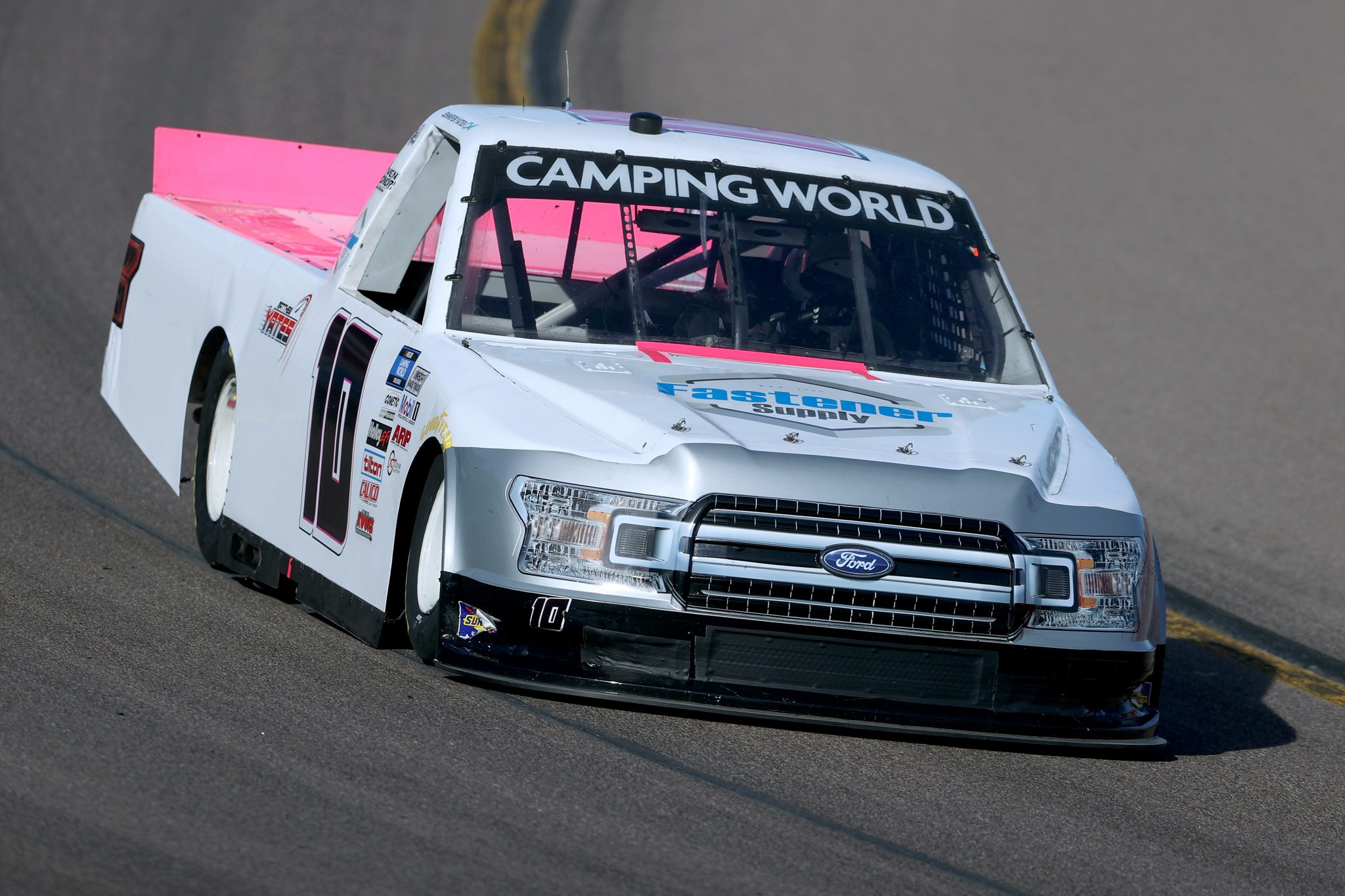 AVONDALE, ARIZONA - NOVEMBER 05: Jennifer Jo Cobb, driver of the #10 Fastener Supply Company Ford, drives during qualifying for the NASCAR Camping World Truck Series Lucas Oil 150 at Phoenix Raceway on November 05, 2021 in Avondale, Arizona. (Photo by Christian Petersen/Getty Images) | Getty Images