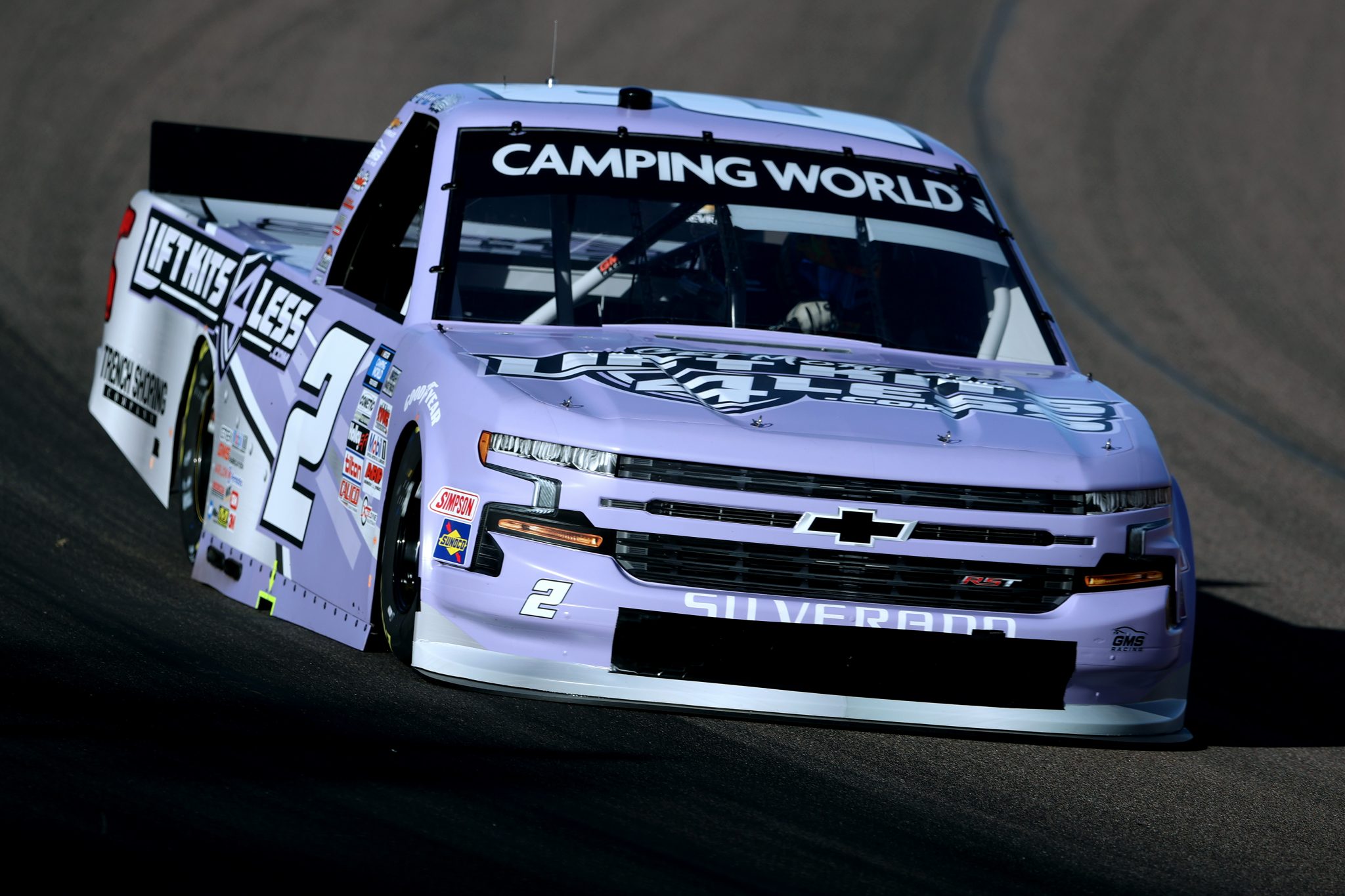 AVONDALE, ARIZONA - NOVEMBER 05: Sheldon Creed, driver of the #2 Liftkits4less.com Chevrolet, drives during qualifying for the NASCAR Camping World Truck Series Lucas Oil 150 at Phoenix Raceway on November 05, 2021 in Avondale, Arizona. (Photo by Christian Petersen/Getty Images) | Getty Images
